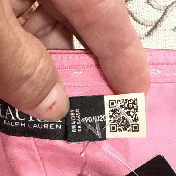 (R7) LAUREN Ralph Lauren Satin One-Shoulder Cocktail Dress in Pink Size 16 - Picture 8 of 16